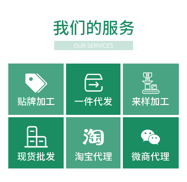 公司產(chǎn)品支持貼牌代工，一件代發(fā)等服務(wù)。
